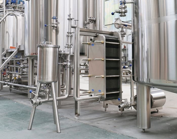 Brewhouse details heat exchanger